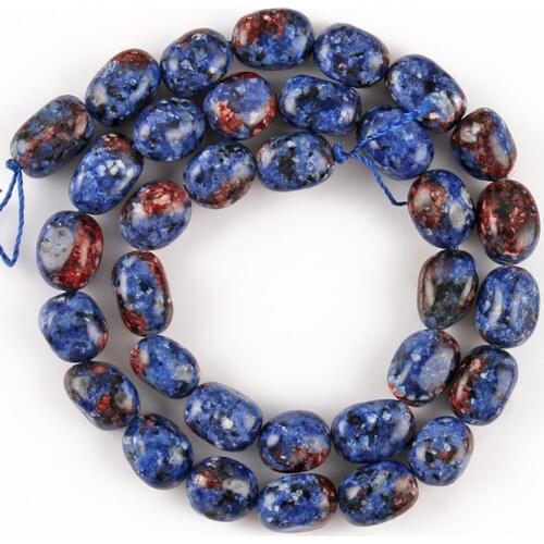 8x10mm Natural Dark Blue Jaspers Spot Stone Irregular Loose Spacer Beads For Jewelry Making Diy Handwork Bracelet Necklace 15"