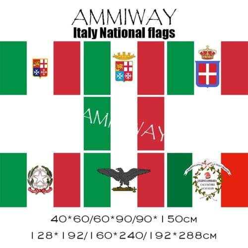AMMIWAY Italy State Naval Ensign Italy 1861-1946 Crowned Flags Italian Social Republic War Flag Lombard Legion Flags and Banners