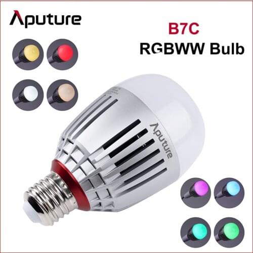 Aputure B7C Photography Bulb Light 2000K-10000K Adjustable 7W RGBWW LED Light Smart Bulb Stepless Dimming App Control
