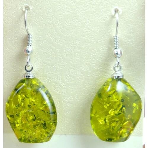 Free shipping 1pair Fashion Precious Modernist TEARDROP GOLDEN HONEY PRESSED AMBERS earring jewellery making C40