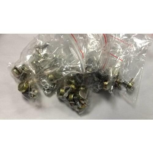 Free Shipping40PCS/Lot Single Rotary Potentiometer kit B1K B2K B5K B10K B20K B50K B100K B500K 15MM Shaft Each 5X8=40PCS CGKCH061