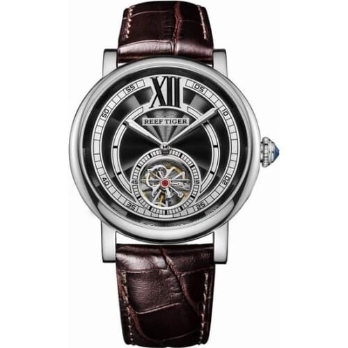 Reef Tiger Artist Serier RGA192 Men Business Fly Wheel Dial Automatic Mechanical Wrsit Watch