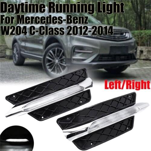 1 Pair Daytime LED Running Lights DRL Fog Lamps 2048851453 2048851353 For Mercedes-Benz W204 Mercedes C-Class 2012-2014