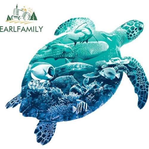 EARLFAMILY 13cm x 11.8cm for Turtle Auto Decal DIY Car Stickers Fashion Car Styling JDM Waterproof Window Trunk Decoration