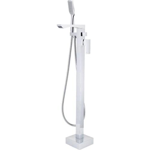 Chrome Polished Chrome Brass Floor Stand Bathtub Shower Faucet Swivel Spout Bathroom Crane Bath Mixer Tap