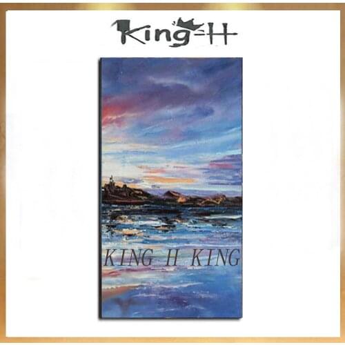 Sunrise scene knife painting modern abstract paintings, hand-painted canvas oil painting art sofa photos household adornment wal