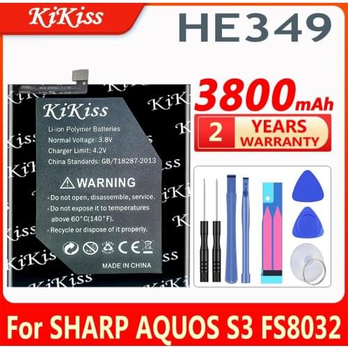 KiKiss HE349 HE 349 HE-349 3800mAh Replacement Battery For SHARP AQUOS S3 fs8032 Bateria Batterie Cell Mobile Phone Batteries
