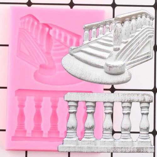 Stair Railing Cake Border Silicone Mold DIY Baking Fondant Cake Decorating Tools Candy Polymer Clay Chocolate Gumpaste Mould