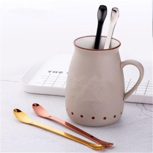 Stainless Steel Double Size Coffee Scoop Mixing Spoon For Cocktail Ice Cream Coffee Milkshakes Juice Tea Drink Spoons