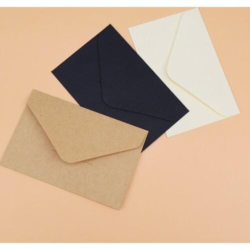 Mini Paper 40PCS Classical White Black Kraft Blank Mini Paper Window Envelopes Wedding Invitation Envelope Gift Envelope