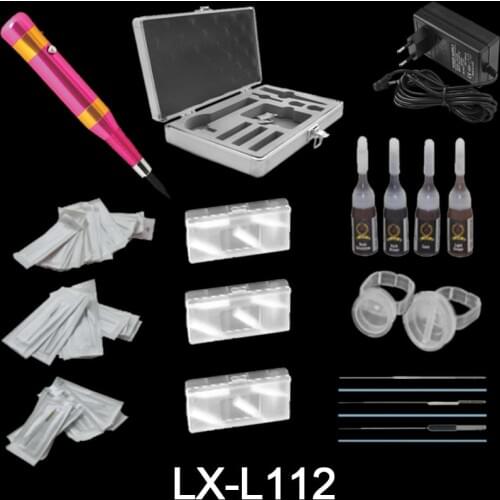 Makeup Tattoo Machine Kit Eyebrow Lip Eyeliner Permanent Makeup Beauty Set with Power Supply Adapter Tattoo Needles Ink Ring Cup