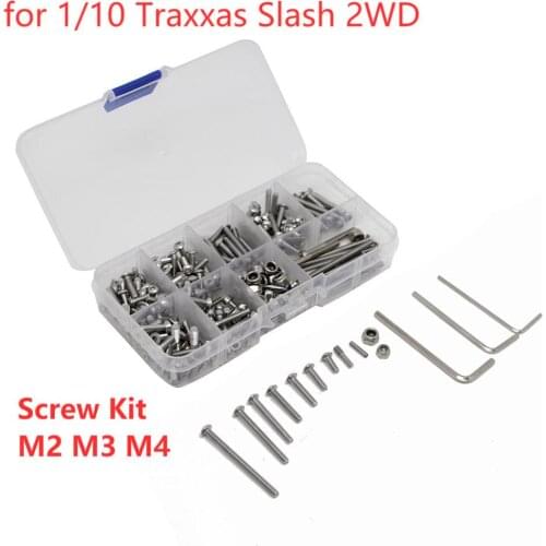 Stainless Steel Screw Kit M2 M3 M4 for 1/10 Traxxas Slash 2WD Screw Box Set Wrench Nuts Gasket RC Car Upgrade Accessories DIY