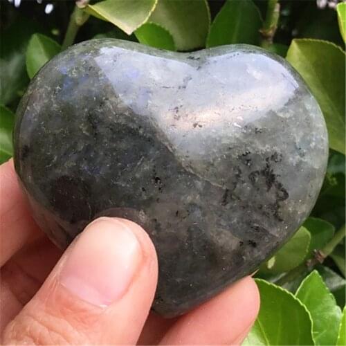 Natural Polished Labradorite Heart Shape Mineral Healing Quartz Crystal Chakra Gifts For Home Decoration