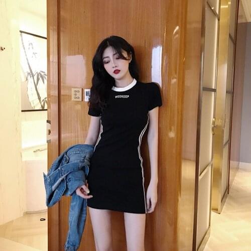 2021 Summer New Womens Slim-Fit Elegant Sexy Sheath Dress Tight Sweet and Spicy Dress T-shirt Skirt Women