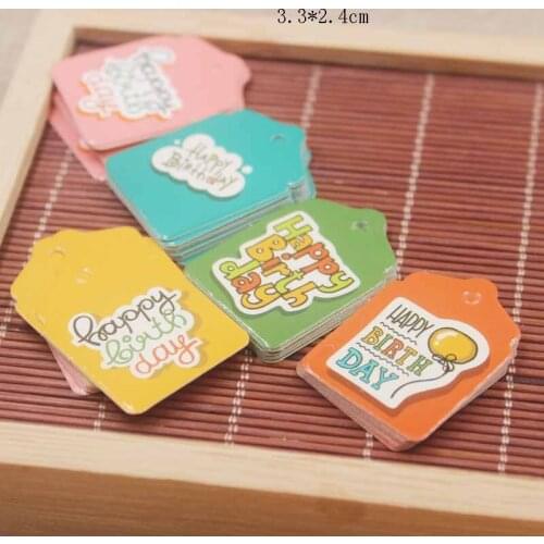 Feiluan 100pc/lot new arrival Happy birthday decoration gifts tag DIy cute full color print favors label tag candy favors tag