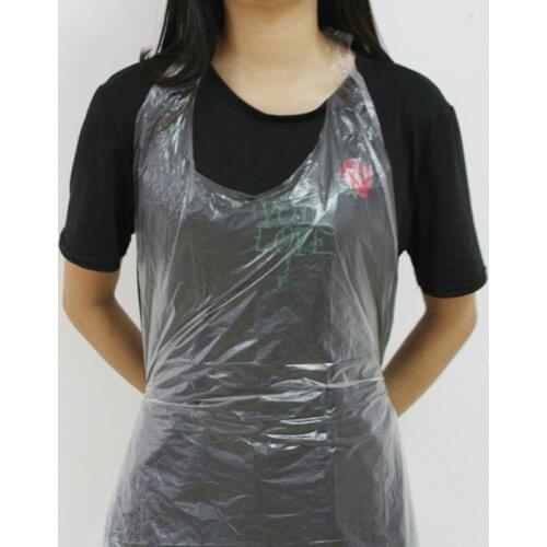 500pcs Disposable PE transparent plastic apron oil proof waterproof plastic apron
