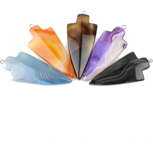 2pcs / bag natural stone 20 * 50 * 6mm triangle color pendant star jewelry making DIY necklace earring jewelry accessories