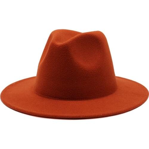 Fedoras Men Womens Panama Caps Jazz Hat Top Big Brim Solid Formal Dress Wedding Woman Hat Fedora Felted Classic Cap Winter Caps