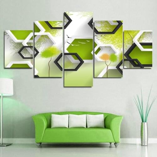 Modern Nordic geometric character green poster large canvas decorative wall art painting bedroom living room decoration poster