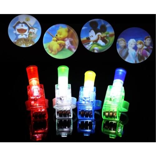 Led Projection Finger Light Lamp Light-up Rings Cartoon pictures Light-emitting Electronic Gifts Luminous Hand Ring Kids Toys