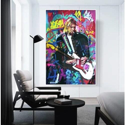 Street Graffiti Art Man Rock Canvas Paintings Abstract Singer Pop Wall Art Posters and Prints Pictures For Room Home Decor