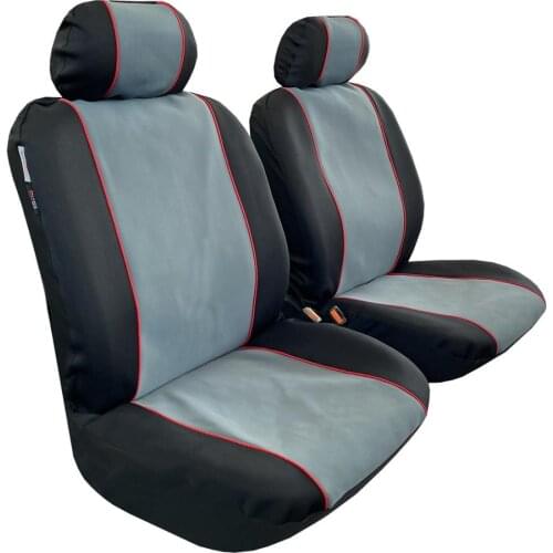 Waterproof Neoprene Seat Cover Front Set, GT Sports Design, Grey/Black