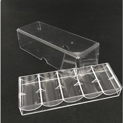 High-quality Texas Poker Set Chips 100Pcs Box Transparent Acrylic Portable Game Chip Box Baccarat Box Tray Entertainment