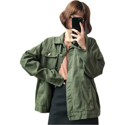 Harajuku Denim Jacket Spring coat 2019 Women New Korean Loose Long Sleeve Jeans Jacket Women Pink Oversized Cardigan Tops f234