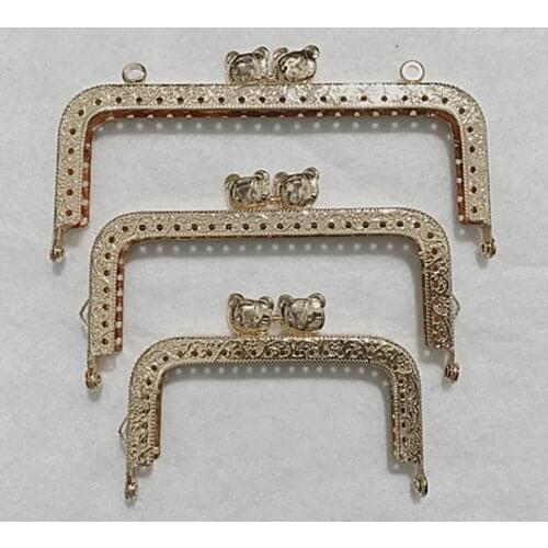 10pcs Gold Color 8.5cm 10.5cm 12.5cm DIY Beauty Cat Head Metal Purse Frame Handle for Bag Sewing Craft Tailor Sewer