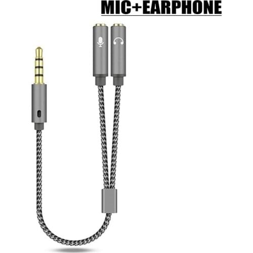 2 in 1 Audio Splitter Cable for Computer Jack 3.5mm 1 Male To 2 Female Mic Y Splitter AUX Cable Headset Splitter Adapter cables