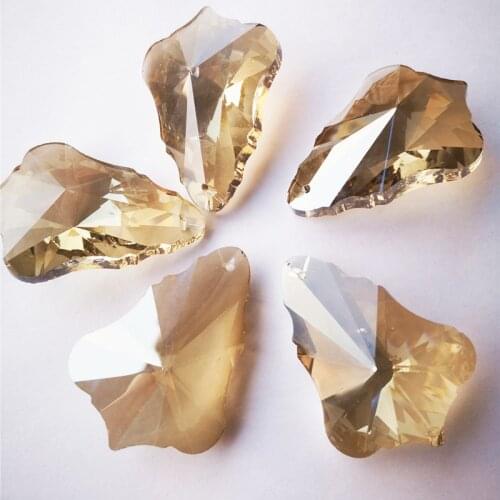 20pcs/lot 63mm Cognac K9 Crystal Christmas Tree Shape Chandelier Pendants, Gorgeous Crystal Glass Prisms For Home Decoration