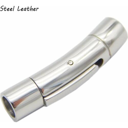 20pcs/lot custom logo hole:3/4/5/6mm New 316L Stainless Steel Clasps with Hooks Round Leather Cord Necklaces & Bracelets Clasps