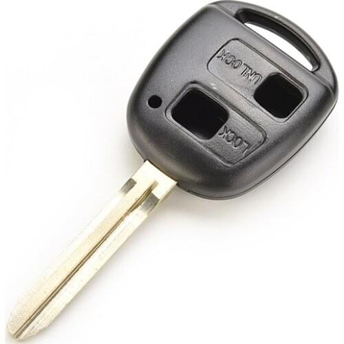 2016 Remote Key Shell Case for Toyota Avensis Yaris Auris 2 Buttons Key Cover with Button PadUncut Replacement Black