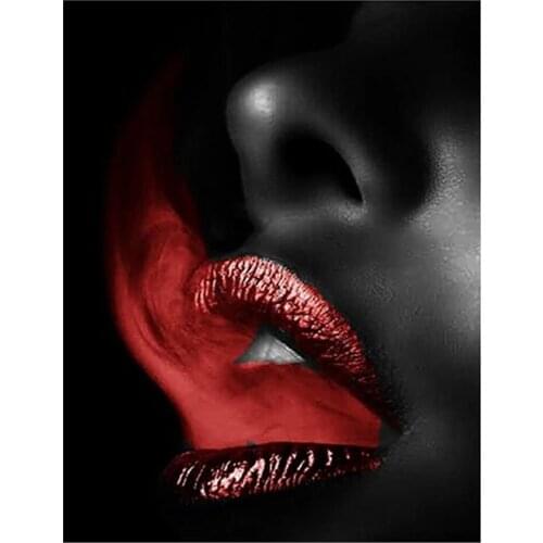 2021 Diamond Embroidery Sexy Red Lips Cross Stitch Kits Full Drilling Square Round Mosaic Wall Art Diamond painting Valentines