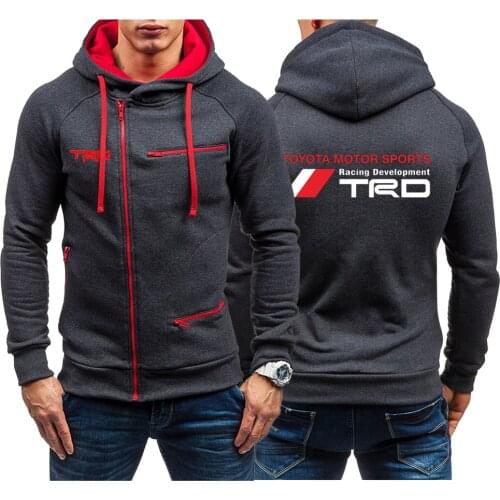 2021 Toyota TRD Motorsport Men Sweatshirts Coats Casual Solid Autumn Winter Zip up Sportswear Hoodies Clothes Slim Fit Tops