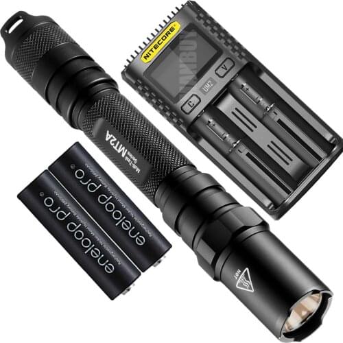 2021 Nitecore MT2A Flashlight +UM2 Charger+ 2x Rechargeable Battery CREE XPG R5 LED Multi-Task Waterproof Torch Outdoor Lighting
