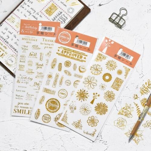 1pcs/lot Cute Hot Stamping Plant Postmark Letter Series Diary Stickers Decoration Scrapbooking DIY Sticker Stationery