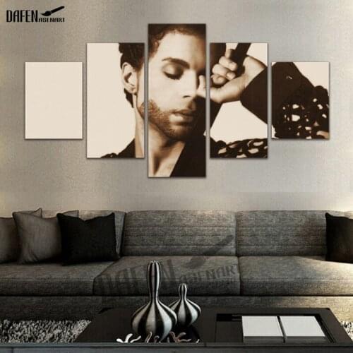 5 pieces Canvas Prints Paintings Musician Prince Rogers Nelson Painting Home Decor Modern Wall Art Picture Framed Ready to Hang
