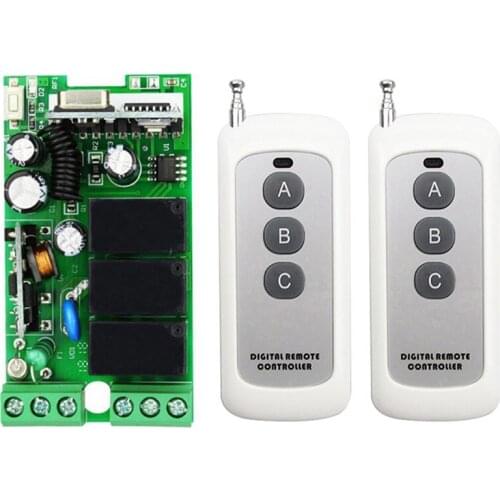 500m AC110V 220V 3CH Wireless rf Remote Control Switch Relay Output Radio receiver & 315/433 MHz Remote controller garage door