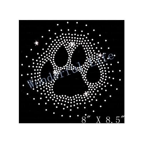 Free shipping PAW BURST IRON ON RHINESTONE TRANSFER