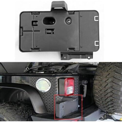 License Plate Tag Holder Scratch Proof ABS Black Rear License Number Plate Bracket with LED Light for Jeep Wrangler JK 2006-2017