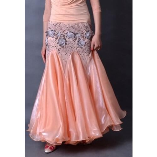 Exotic dance dance dance dance Embroidery Rose large swing skirt skirt S13006 modern practice