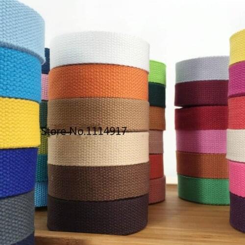 Facotry Price Canvas Ribbon Polyester Cotton Webbing Strap Sewing Bag Belt Accessories Outdoor Backpack Bag Width 30mm 50Yd/roll