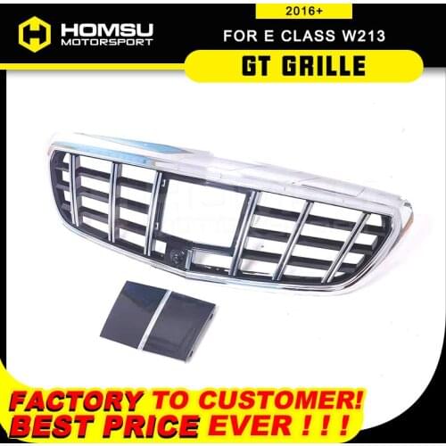 Racing grill for Bens E Class W213 Year 2016 2017 2018 2019 2020 BB S Style Front Gt grill with camera hole For E200 E300 E450