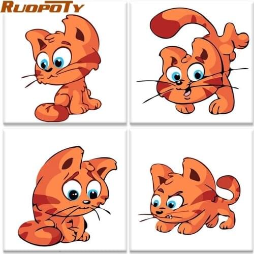 RUOPOTY pictures by numbers Cat 60x75cm DIY Painting By Numbers Frameless For Home Decor Digital On Canvas For Unique Gift