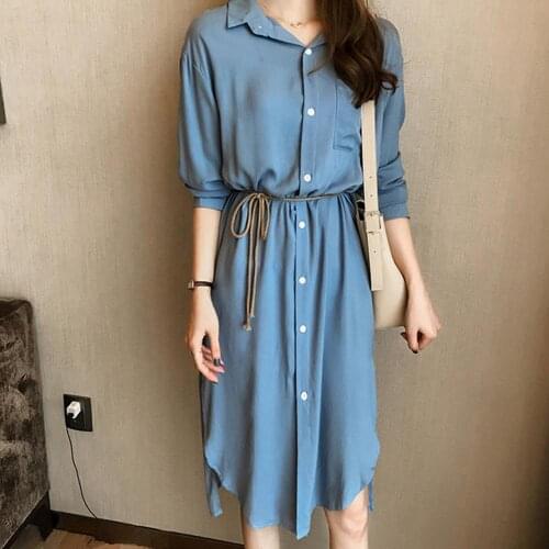 Модные платья-рубашки KLV China At AliExpress