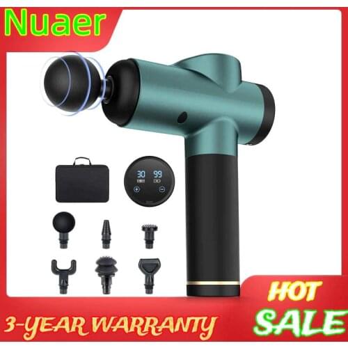 Massage Gun Muscle Relaxation Massager Vibration Fascial Gun Sport Therapy Fitness Equipment Pain Relief Slimming 6Speeds 4Heads