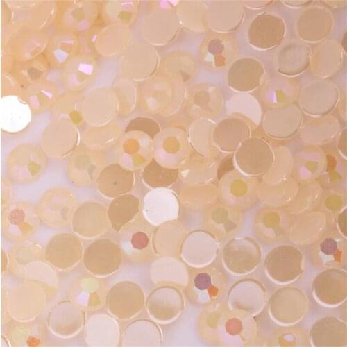 MHS.SUN 2-7MM DIY Bling Jelly Lt Peach AB Round Acrylic Rhinestones Flatback Crystal Loose Stones For Clothing Decoration