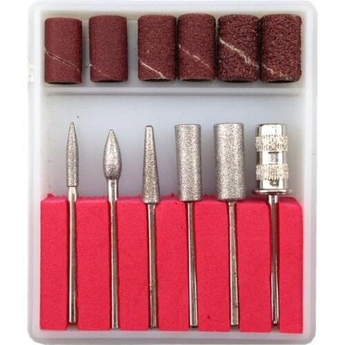 6pcs Nail Drill Bits Kit 2.35 rod 6.35mm sanding band file set for Professional Electric Filing Machine Pedicure Nails Tools