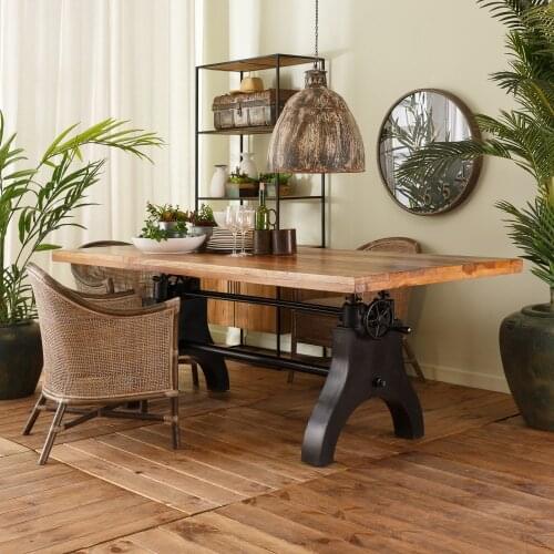 Natural dining table-black 220x100x75 cm